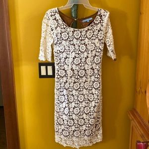 Antonio Melani crochet lace and silk